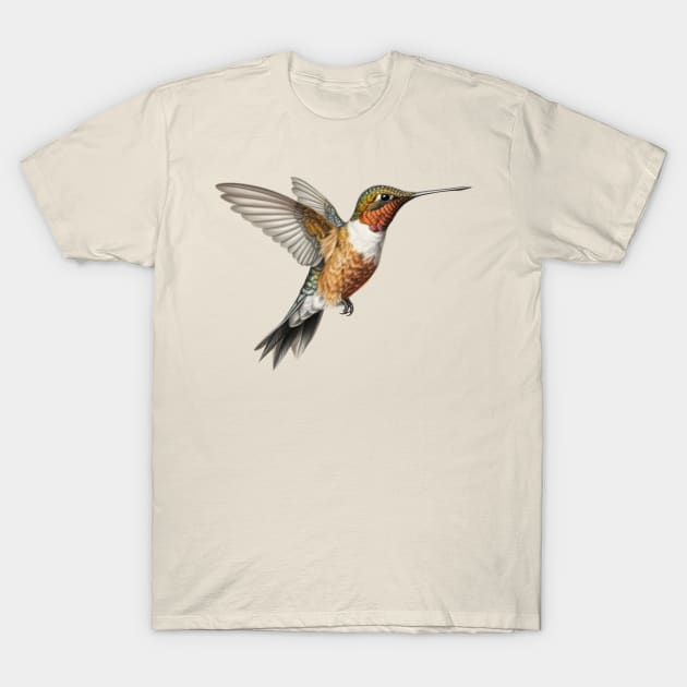 Hummingbird in Flight T-Shirt by AI Art Originals